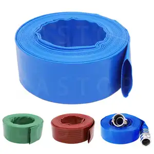 TOP QUALITY PVC BLUE LAY FLAT DISCHARGE WATER HOSE PIPE 1 2 3 4 5 6 8 10 12 14 16 INCH FOR POOL PUMP FARM AGRICULTURE IRRIGATION