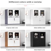 Armoire de rangement de bureau élégante et fonctionnelle-Affichage de porte et compartiments verrouillables sécurisés