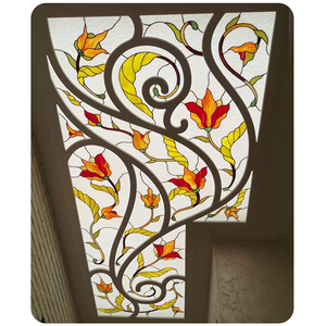 Nghệ thuật hoa kính màu Trần mái nhà tấm cho dân cư handmade chiếu sáng Tiffany kính màu mái vòm Trần Skylight trang trí nội thất - Product Image 3