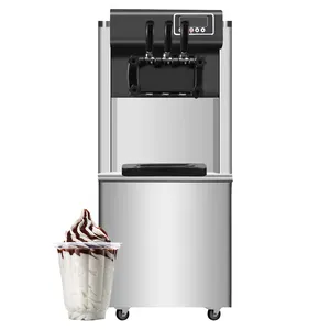 बिजली नरम आइसक्रीम निर्माता के साथ कंप्रेसर 1 या 3 जायके सेवा स्वत: वाणिज्यिक घर उपयोग के लिए फ्रिज कीचड़ मशीन