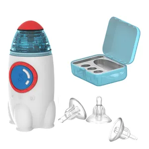 새로운 디자인 로켓 모양 전기 안전 아기 코 지우기 도구 진공 비강 흡인기 아기