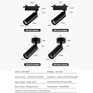 Modern Design Anti-Glare <strong>Rotation</strong> Smart LED <strong>Track</strong> Light <strong>Flexible</strong> Focusable Cob Chip for Restaurant Lighting New Aluminum Body - Product Image 3