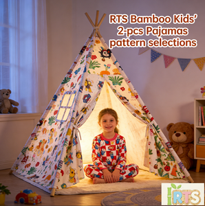 W224348 Sous-vêtements Confortables en Gros pour Garçons de 2 à 8 <span class=keywords><strong>Ans</strong></span>, Conception Extensible 4 Saisons pour Enfants, Pyjamas Personnalisés en Fibre de Bambou, Lot de 2 Pièces - Product Image 1