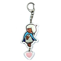 Llavero de acrílico transparente personalizado con diseño de dibujos animados, carcasa hueca, serigrafía, hecho de plástico, venta al por mayor, barato
