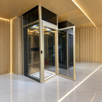 Ascenseur hydraulique compact et moderne pour maison intelligente, avec système de nivellement intelligent et structure métallique renforcée, idéal pour l'architecture de maison intelligente.