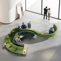 Canapé de bureau modulaire, canapé rembourré à combinaison personnalisable pour hall d'accueil et salle d'attente