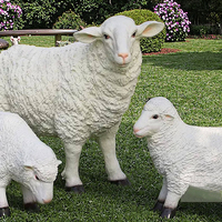 Statue de mouton moderne - Sculpture d'art en fibre de verre artisanale avec détails réalistes pour l'aménagement paysager et les cadeaux d'affaires