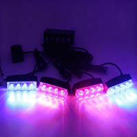 Lampe de signalisation d'urgence LED 4-en-1 à grille, 15 modes de clignotement, 16W haute luminosité, indice IP65, multicolore pour la nuit