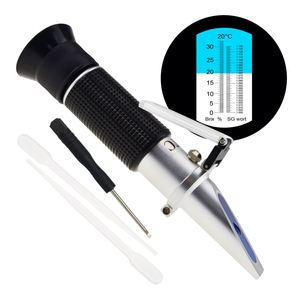 Réfractomètre optique professionnel pour bière et moût, double échelle Brix et densité spécifique, ATC, sans batterie - Product Image 1