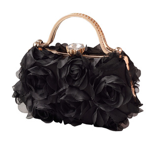 Nouvelle chaîne détachable bandoulière <span class=keywords><strong>Hag</strong></span> avec dentelle maille tridimensionnelle Rose élégant sac de soirée pour femmes cadre <span class=keywords><strong>en</strong></span> métal sac à main - Product Image 1