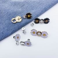 Kancing Logam Daisy Alloy untuk Celana, Pengait Pinggang, Pengontrol Pinggang, Tanpa Paku, Tanpa Jahitan, Dapat Dilepas, Dapat Disesuaikan, Ukuran Besar Kecil