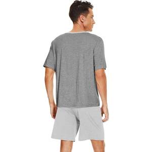 ชุดนอนผู้ชายขายส่ง ผ้าวิสโคสผสมใยไผ่ เสื้อแขนสั้นและกางเกงขาสั้น ชุดนอนนุ่มสบาย มีกระเป๋า ไซส์ S ถึง XXL - Product Image 4