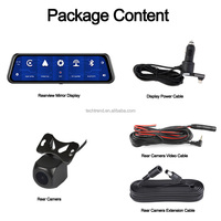 9.66 pouces 2.5K voiture DVR enregistreur vidéo à double objectif rétroviseur écran tactile CarPlay Module Android sans fil Streaming Media