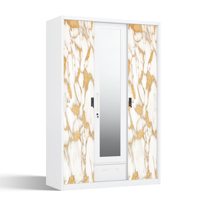 Armario de Acero Impreso con 3 Puertas Corredizas y Espejo de 1200 mm para Almacenamiento en el Dormitorio - Product Image 2