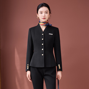 Professional Women's Work Suit Long Sleeve Polyester Fall 2025 Office Beauty Salon Uniform Comfortable Fit - Product Image 2
