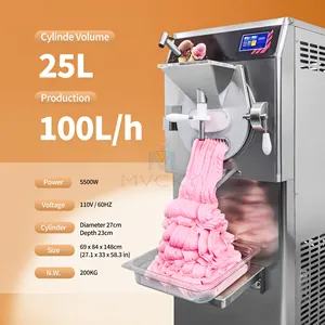 Mvckyi 100L/H With Touch Screen Hard Gelato Ice Cream Maker Batch Freezer Commercial Ice Cream Machine