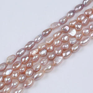 สร้อยคอมุกน้ำจืดธรรมชาติสีขาว ขนาด 8-9 มม. แบบกึ่งสำเร็จรูป ร้อยเชือก รูตรงสองด้าน สำหรับงาน DIY เครื่องประดับ ขายส่ง - Product Image 2