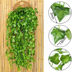 Plantes artificielles <span class=keywords><strong>en</strong></span> lierre, guirlande suspendue <span class=keywords><strong>en</strong></span> <span class=keywords><strong>plastique</strong></span>, <span class=keywords><strong>feuillage</strong></span> pour la décoration de la maison, du jardin, des mariages et des murs - Product Image 3