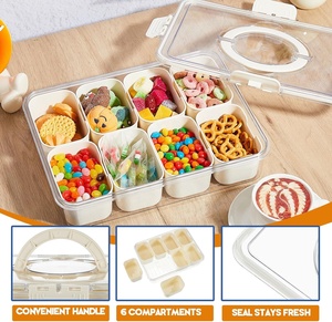 Tabla de Charcutería Portátil <span class=keywords><strong>con</strong></span> Compartimentos y Asa, <span class=keywords><strong>con</strong></span> Tapa, para Niños y Adultos, Caja para Dulces - Product Image 4