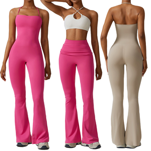 FANCO Meilleures ventes Legging évasé à séchage rapide en Spandex/Nylon extensible, Body rose Velocity Activewear, Combinaison de sport pour la gym et l'entraînement - Product Image 1
