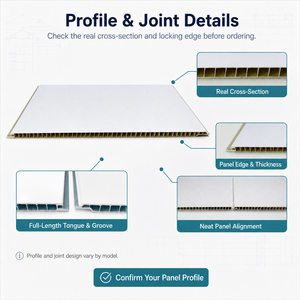Pannello Murale <span class=keywords><strong>in</strong></span> <span class=keywords><strong>PVC</strong></span> Impermeabile Largo 400mm, Spessore 7mm, con Anima a Nido d'Ape per Rivestimenti Interni e Ristrutturazioni Cucina - Product Image 2