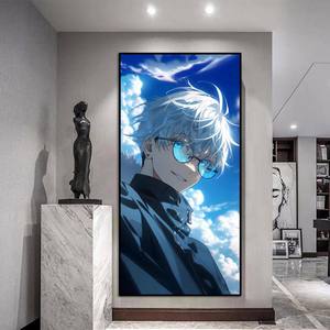 Affiche imprimée HD Jujutsu Kaisen GOJO Anime, Peinture lumineuse LED, Décoration d'éclairage domestique <span class=keywords><strong>pour</strong></span> chambre, Murale de haute qualité <span class=keywords><strong>pour</strong></span> usine - Product Image 1