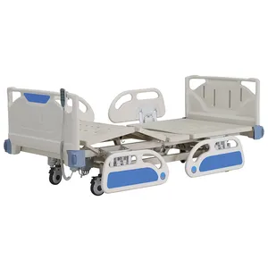 Hospital Furniture Medical Adjustable Plastic Abs Panel Bed Drip Stand Patient 3 Function Electric Hospital Bed For Sale