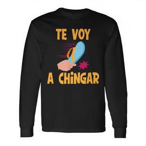 Maglietta a maniche lunghe Te Voy A Chingar con design Chancla, umorismo messicano - Product Image 2