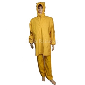 Ensemble imperméable robuste en PVC épais pour la <span class=keywords><strong>pluie</strong></span> et les intempéries, comprenant une veste et un pantalon à bretelles, idéal pour la pêche - Product Image 3