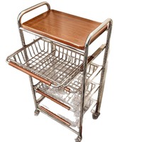 Meilleure vente : Chariot de rangement mobile rétro à 3-4 niveaux pour salon et cuisine, étagère murale pour légumes et snacks
