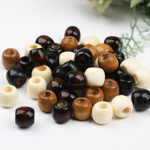 Wooden Beads 11x12mm Large Hole Round Natural Dyeing For DIY Bag Accessories - Product Image 1