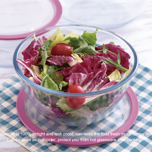 Bol de mélange pour la <span class=keywords><strong>salade</strong></span>, de ml avec couvercle en Silicone étanche et scellé, en verre - Product Image 2