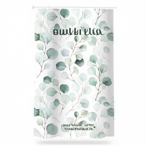 Rideau de douche en tissu Pergola 120x200 cm, design eucalyptus aquarelle, décoration de salle de bain - Product Image 2