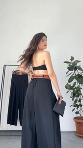 Nuovi <span class=keywords><strong>Pantaloni</strong></span> Larghi Neri da Donna Moda 2026, <span class=keywords><strong>Pantaloni</strong></span> Estivi Casual con <span class=keywords><strong>Tasche</strong></span>, Taglie Grandi - Product Image 4