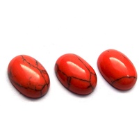 Pierre turquoise en gros 13 x 18 mm ovale cabochon turquoise rouge pour la fabrication de bijoux