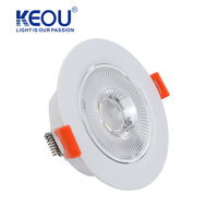 KEOU Nouveau projecteur LED encastré circulaire 6500K pour éclairage intérieur, angle réglable, DOB, 7W