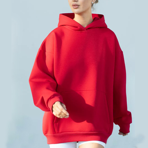 Felpa con Cappuccio Invernale da Uomo in Pile Tinta Unita, Spalle Cadenti, 100% Cotone 200g, Ricamo Digitale, Tasca Oversize - Vendita all'Ingrosso - Product Image 6