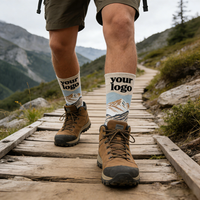 Chaussettes de randonnée personnalisables en coton respirant, antibactériennes, avec logo personnalisé, promotion de la marque, pour les amateurs de plein air