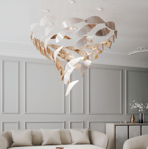 Grande suspension d'intérieur moderne et contemporaine en verre de luxe Ailes suspendues Lustres et lampes en verre de couleur personnalisée - Product Image 2