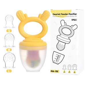 ซิลิโคนป้อนผลไม้สำหรับเด็ก รูปทรงน้ำเต้า ไหลช้า 0-6 เดือน สีเหลือง - Product Image 5