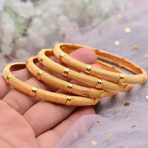 Luxury Gold Color Bangles For Women Girls Ethiopian Bohemia Bracelets Middle East African Party Wedding Gift