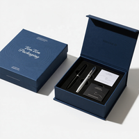 Boîte magnétique personnalisée et boîte cadeau bleue pour cadeau promotionnel, impression sur papier bleu vibrant