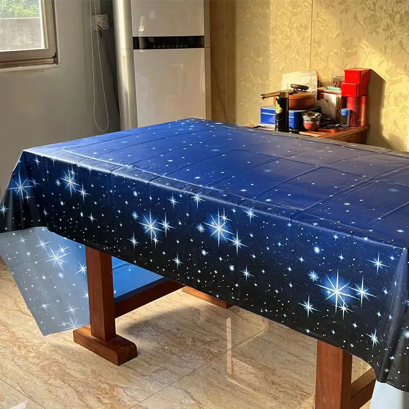 Novo Produto Descartável Starry Sky Plastic Toalha De Mesa De Aniversário Toalha De Mesa Impermeável