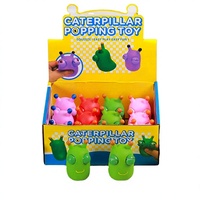 Jouet anti-stress Caterpillar en silicone, ver rebondissant à presser, jouet sensoriel souple avec yeux 3D, nouveauté pour enfants