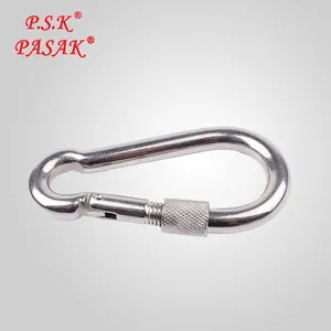 304 Stainless Steel High Quality M8 Carabiner Spring Snap Hook With Eye