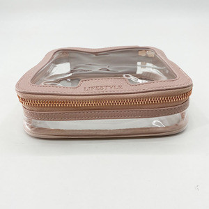 Nuovo arrivo in pelle doppia cerniera in pvc trasparente sacchetto cosmetico di bellezza di trucco di caso - Product Image 3