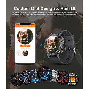 นาฬิกาอัจฉริยะผู้ชาย SDK 100 5ATM กีฬากันน้ำติดตามการออกกำลังกายสัมผัสอัตราการเต้นของหัวใจ/SpO2/การวิเคราะห์เลือดรับสาย/โทรออก - Product Image 4