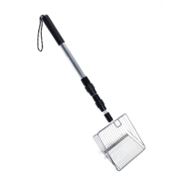 Pelle à litière pour chat portable et écologique à long manche, sans se pencher, corps en aluminium extensible, outil manuel polyvalent