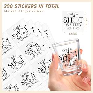 Pegatinas DE BODA Take a Shot, pegatinas de transferencia UV DTF, etiquetas transparentes impermeables para botellas de <span class=keywords><strong>vinilo</strong></span> para despedida de soltera, despedidas de soltera - Product Image 2
