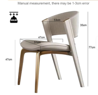 Chaises de salle à manger de restaurant de luxe fantaisie Golden Rose en acier inoxydable coussin en cuir multicolore caractéristique de conception matériau métallique
